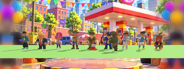Hunter characters by the stage in the game menu